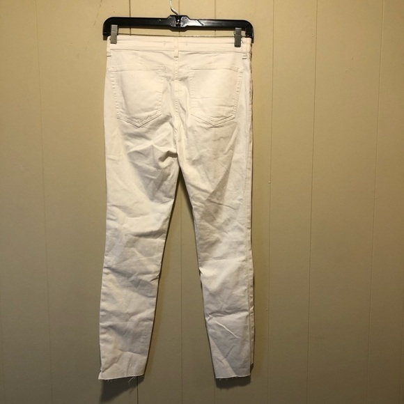 Free People Del Wray Step Hem Seam Front White Jeans 31 - Picture 5 of 8